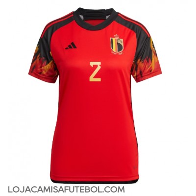 Camisa de Futebol Bélgica Toby Alderweireld #2 Equipamento Principal Mulheres Mundo 2022 Manga Curta